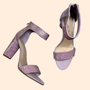 Gianni Bini Pink Jewel Block Sandals